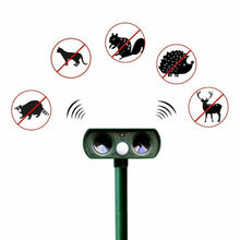 Load image into Gallery viewer, Solar Power Ultrasonic Animal Pest Repeller Infrared Sensor Waterproof Animal Deterrent
