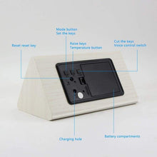 Load image into Gallery viewer, Digital Wooden Bamboo Alarm Clock