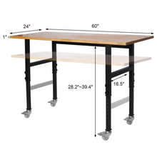 Load image into Gallery viewer, Portable Adjustable Woodworking Garage Mobile Workbench Table