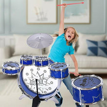 Load image into Gallery viewer, Premium Kids Children's Drum Set Kit Jazz Cymbal Chair Kick Pedal