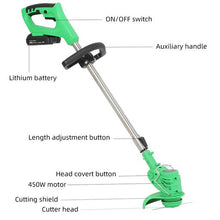 Load image into Gallery viewer, Powerful Electric Battery Operated Cordless Weed Eater - Grass Trimmer