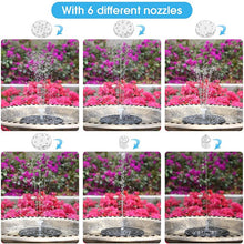 Load image into Gallery viewer, 3.5W Solar Fountain Pump with 6 Fountain Water Styles And LED Lights