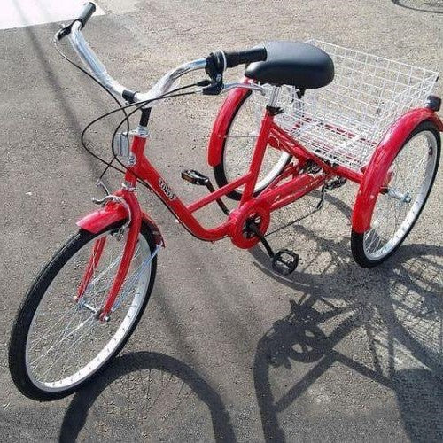 3 wheel bike with basket on back