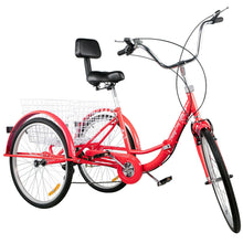 Load image into Gallery viewer, Folding Adult Three Wheel Tricycle Bike With Basket 26"