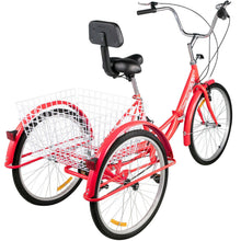 Load image into Gallery viewer, Folding Adult Three Wheel Tricycle Bike With Basket 26"