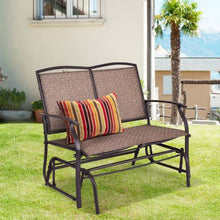 Load image into Gallery viewer, Modern Outdoor Metal Fron Porch Garden Patio Loveseat Glider Bench