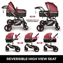 Load image into Gallery viewer, Red Baby Stroller Foldable Pram Car Seat - Until Times Up