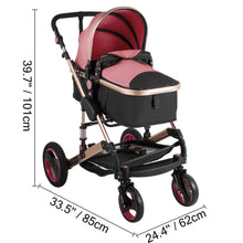 Load image into Gallery viewer, Red Baby Stroller Foldable Pram Car Seat - Until Times Up