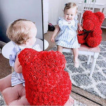 Load image into Gallery viewer, Romantic Rose Teddy Bear | 9" Luxurious Red Bear - Until Times Up