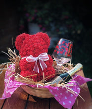 Load image into Gallery viewer, Romantic Rose Teddy Bear | 9" Luxurious Red Bear - Until Times Up