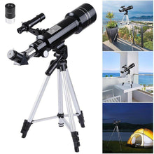 Load image into Gallery viewer, Astronomical Refractor Telescope 400/70mm 66x Magnification Refractive Eyepieces Tripod Beginners - Until Times Up