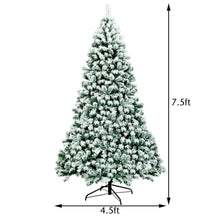 Load image into Gallery viewer, 7.5Ft Pre-Lit Premium Snow Flocked Hinged Artificial Christmas Tree With 550 Lights - Until Times Up