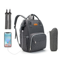 Load image into Gallery viewer, USB Baby Diaper Bag With Feeding Bottle Bag - Until Times Up