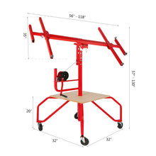 Load image into Gallery viewer, Portable Four Wheel Drywall Sheetrock Ceiling Panel Hoist Lift