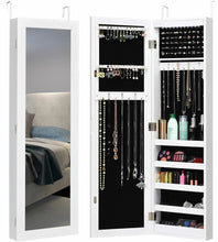 Load image into Gallery viewer, Modern Over The Door Light Up Jewelry Storage Mirror Armoire