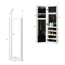 Load image into Gallery viewer, Modern Over The Door Light Up Jewelry Storage Mirror Armoire