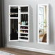 Modern Over The Door Light Up Jewelry Storage Mirror Armoire