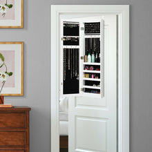 Load image into Gallery viewer, Modern Over The Door Light Up Jewelry Storage Mirror Armoire