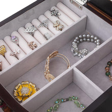 Load image into Gallery viewer, Large Mirrored Wooden Standing Jewelry Holder Armoire Organizer Cabinet