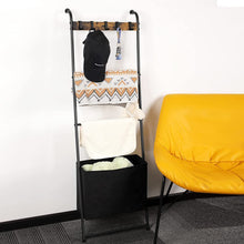 Load image into Gallery viewer, Wall Mounted Black Metal Quilt Blanket Throw Ladder Rack