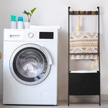 Load image into Gallery viewer, Wall Mounted Black Metal Quilt Blanket Throw Ladder Rack