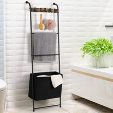 Load image into Gallery viewer, Wall Mounted Black Metal Quilt Blanket Throw Ladder Rack