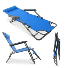 Load image into Gallery viewer, Heavy Duty Portable Reclining Folding Beach Sun Lounge Chair