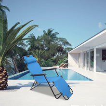 Load image into Gallery viewer, Heavy Duty Portable Reclining Folding Beach Sun Lounge Chair