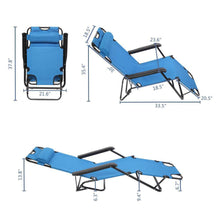 Load image into Gallery viewer, Heavy Duty Portable Reclining Folding Beach Sun Lounge Chair