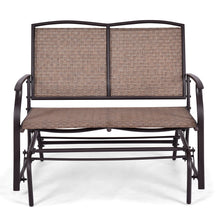 Load image into Gallery viewer, Modern Outdoor Metal Fron Porch Garden Patio Loveseat Glider Bench