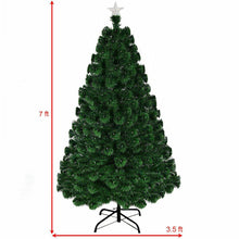 Load image into Gallery viewer, 7' Pre-Lit Fiber Optic Artificial Christmas Tree w/ 280 LED Lights & Top Star - Until Times Up