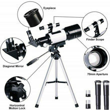 Load image into Gallery viewer, Professional Astronomical 150x Magnification Refracting Telescope 300/70mm With Tripod Phone Adapter - Until Times Up