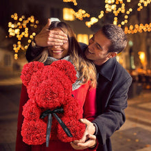 Load image into Gallery viewer, Romantic Rose Teddy Bear | 9" Luxurious Red Bear - Until Times Up