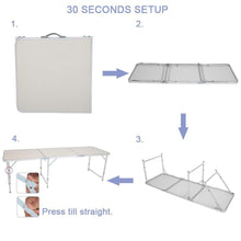 Load image into Gallery viewer, Portable Aluminum Folding Table Indoor/Outdoor