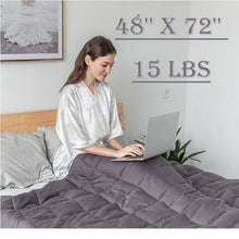 Load image into Gallery viewer, 15 lbs Breathable Weighted Blanket 48 x 72" Reduce Stress Promote Sleep - Until Times Up