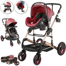 Load image into Gallery viewer, Red Baby Stroller Foldable Pram Car Seat - Until Times Up