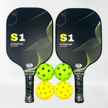 Load image into Gallery viewer, Pickleball Paddles Set - 2 Lightweight Paddles & 4 FREE Balls (USAPA Approved)