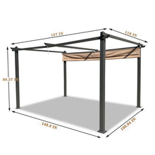 Load image into Gallery viewer, 13x10 Ft Outdoor Aluminum Pergolas Patio Retractable Pergola with Canopy