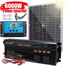Load image into Gallery viewer, 6000W Complete Solar Panel Kit Solar Power Generator 100A Home 110V Grid System