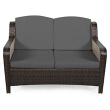 Load image into Gallery viewer, 5 Pieces Patio Furniture Set Outdoor Rattan Conversation Sofa Set W/ Cushions