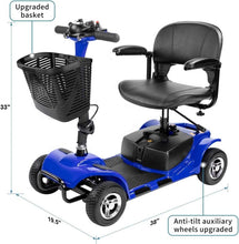 Load image into Gallery viewer, 4 Wheels Mobility Scooter Power Wheelchair Folding Electric Scooters Home Travel