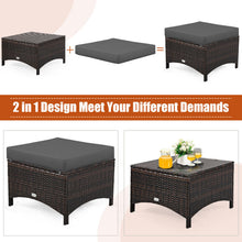 Load image into Gallery viewer, 5 Pieces Patio Furniture Set Outdoor Rattan Conversation Sofa Set W/ Cushions