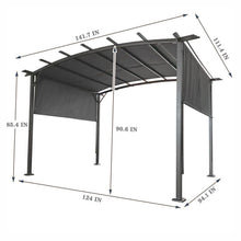 Load image into Gallery viewer, 12 x 9 Ft Patio Retractable Steel Pergola, Outdoor Canopy Gazebo Shade