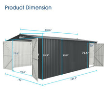 Load image into Gallery viewer, Heavy Duty Car Garage Galvani Steel Storage Outdoor Prefab Shed 20'x10'ft Metal