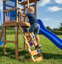 Load image into Gallery viewer, Playground Play Set Kids Outdoor Cedar Wood Swing Chalk Wall Slide Fort Climber