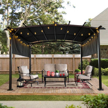 Load image into Gallery viewer, 12 x 9 Ft Patio Retractable Steel Pergola, Outdoor Canopy Gazebo Shade