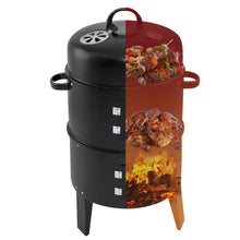 Load image into Gallery viewer, 32&quot; Charcoal Smoker Grill BBQ 3IN1 Outdoor Vertical Smoke Portable Meat Cooker
