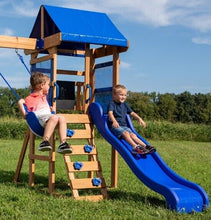 Load image into Gallery viewer, Playground Play Set Kids Outdoor Cedar Wood Swing Chalk Wall Slide Fort Climber