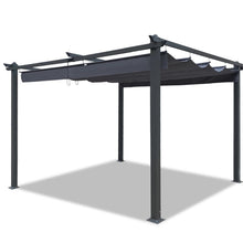 Load image into Gallery viewer, 13x10 Ft Outdoor Aluminum Pergolas Patio Retractable Pergola with Canopy