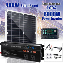 Load image into Gallery viewer, 6000W Complete Solar Panel Kit Solar Power Generator 100A Home 110V Grid System